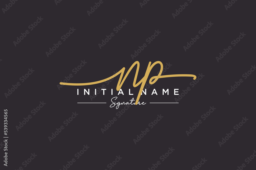 Initial NP signature logo template vector. Hand drawn Calligraphy lettering Vector illustration. Initial NP signature logo template vector. Hand drawn Calligraphy lettering Vector illustration.