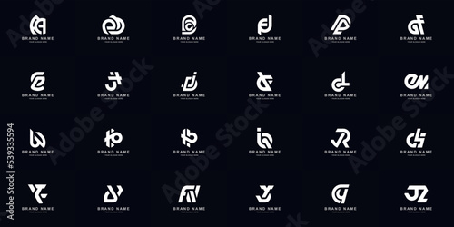 Collection full set abstract combine letter a - z monogram logo design photo