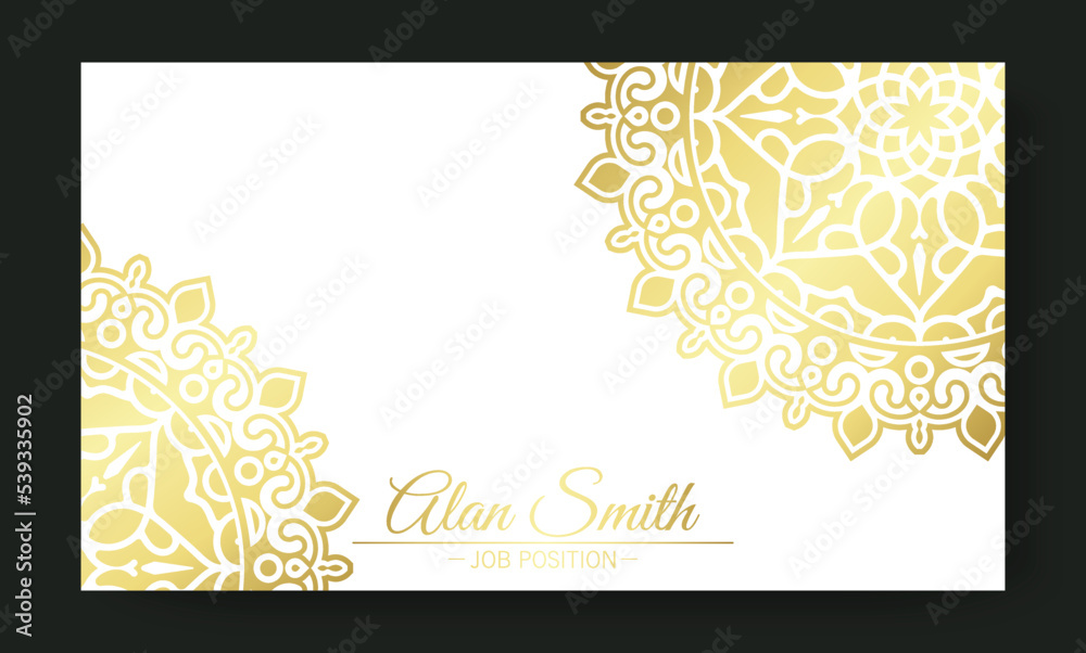 Naklejka premium Luxury white background mandala card