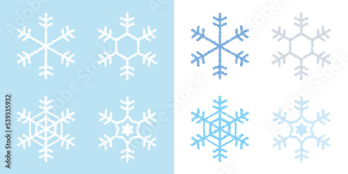 クレヨン素材の雪の結晶セット  装飾