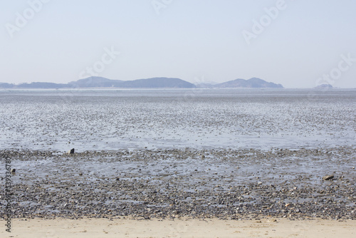 It is a beach with tidal flats and sandy beaches.