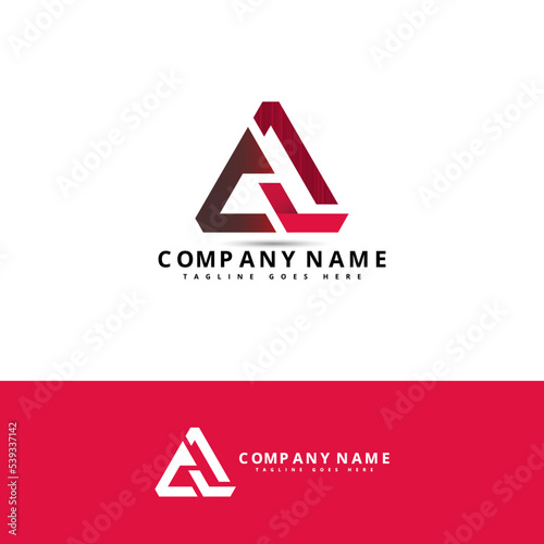Abstract Initial Letter C and A Linked Logo. Red Gradient Circular Hexagon Infinity Style with Connectezt, Usable for Business and Technology Logos. Flat Vector Logo Design Template Element.