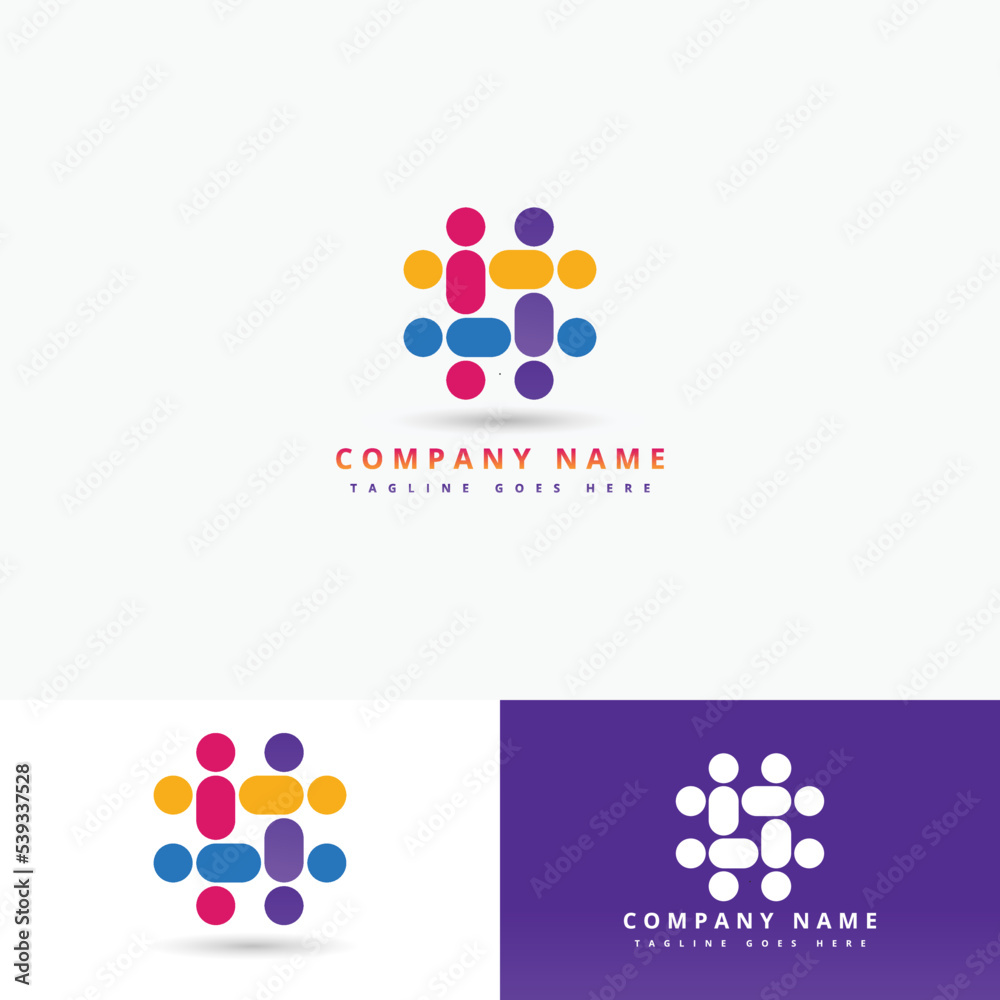Adoption and community care Logo template vector.
