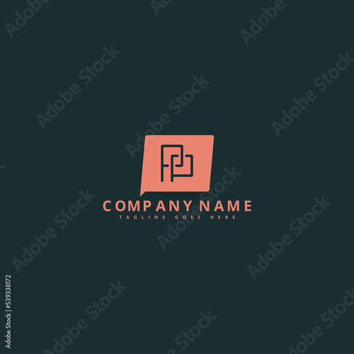 Initial Lowercase Letter Pp, Linked Outline Rounded Logo, Elegant Pink Colour On Black Background