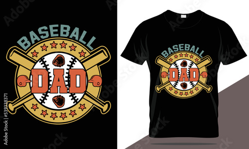 Baseball dad t-shirt design, dad typography, baseball t shirt template, father's day t shirt design