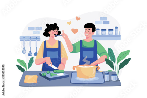 The couple is cooking together on March 9