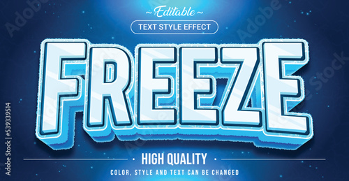 Editable text style effect - Freeze text style theme