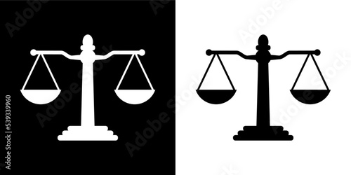 Scale justice icon trendy flat style design stock vector illustration