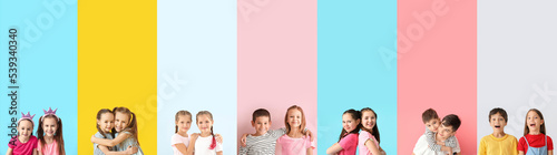 Collage of cute brothers an...