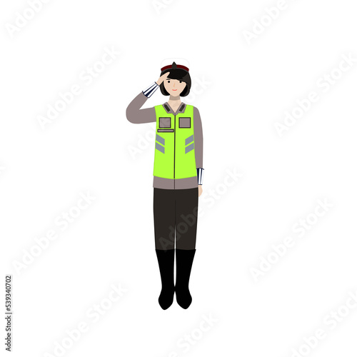 Illustration of police woman wearing  vest © Any yuliani