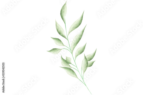 Watercolor Green Leaf For Wedding Decoration