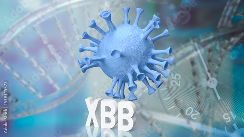 The virus covid  xbb type image for sci or medical concept 3d rendering photo
