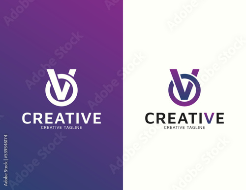 letter v logo design template