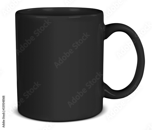 11 oz Black Coffee Mug Mockup - Isolated