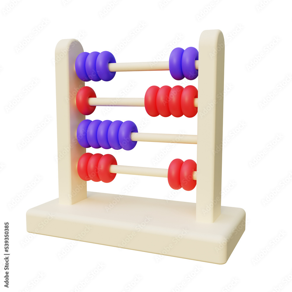 3D Abacus Calculator Illustration 3D Abacus Calculator Illustration