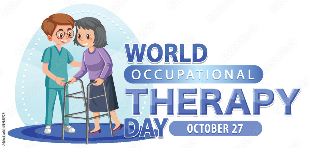 World occupational therapy day text banner design World occupational therapy day text banner design