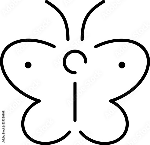 Simple butterfly icon, butterfly illustration on transparent background