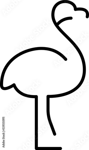 Simple emu icon, ostrich illustration on transparent background