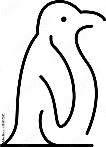 Fotografija Simple penguin icon, penguin illustration on transparent background