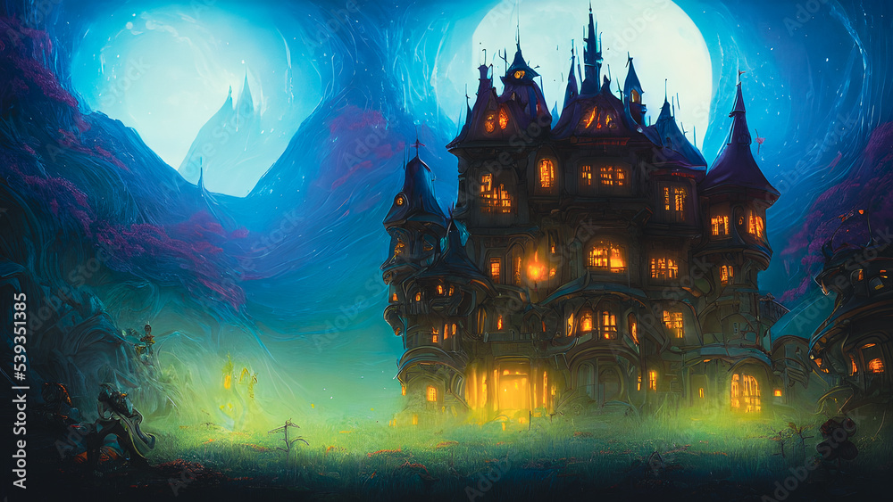 Obraz premium Artistic concept painting of an old palace, background illustration.