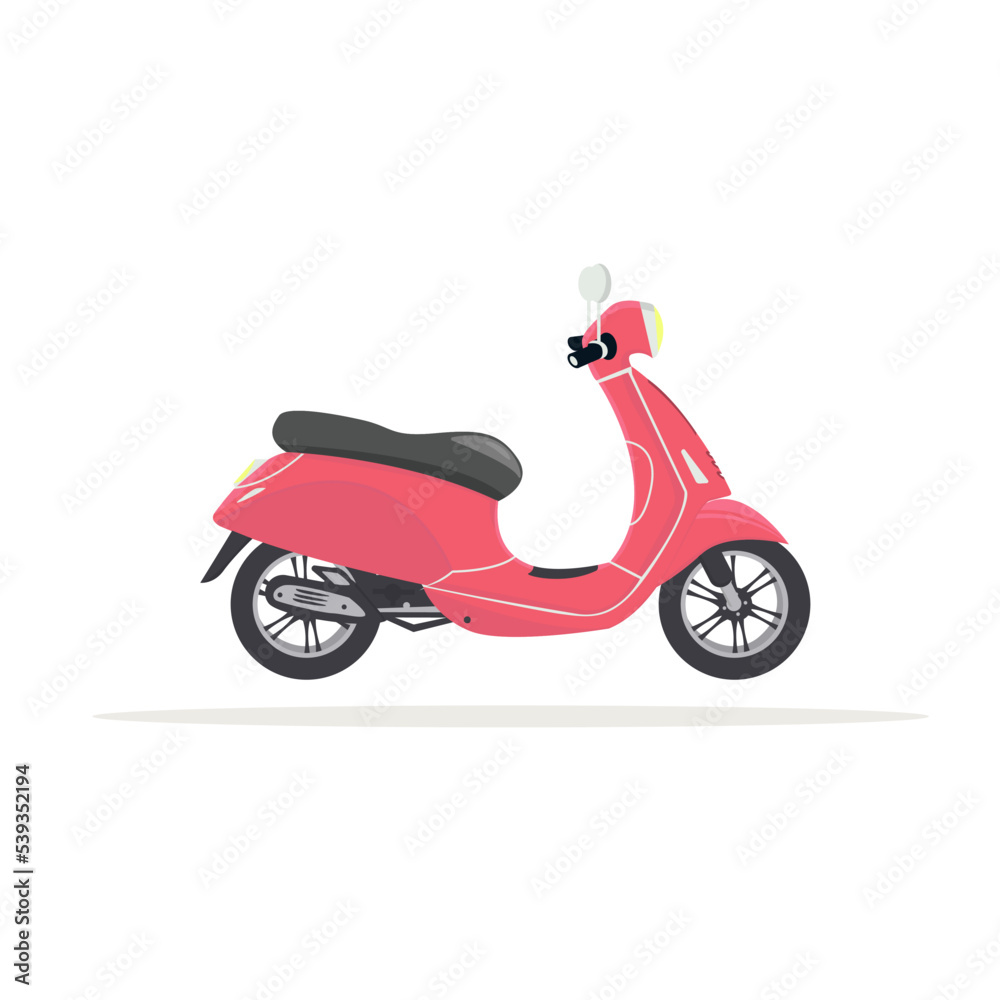 vector scooter motorcycle travel design. Motorbike delivery vehicle illustration. 