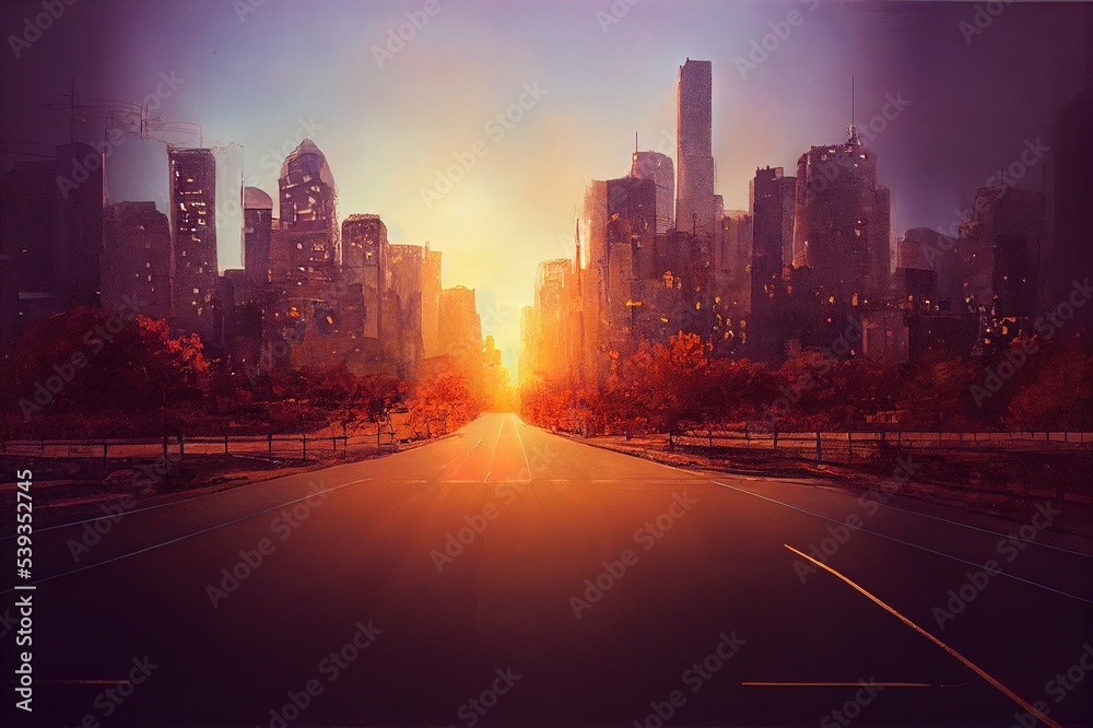 Fototapeta premium Urban landscape road