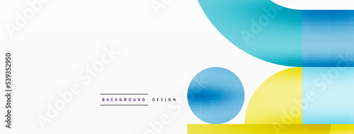 Circle and square geometric background. Round shapes with squares and triangles composition for wallpaper, banner, background or landing