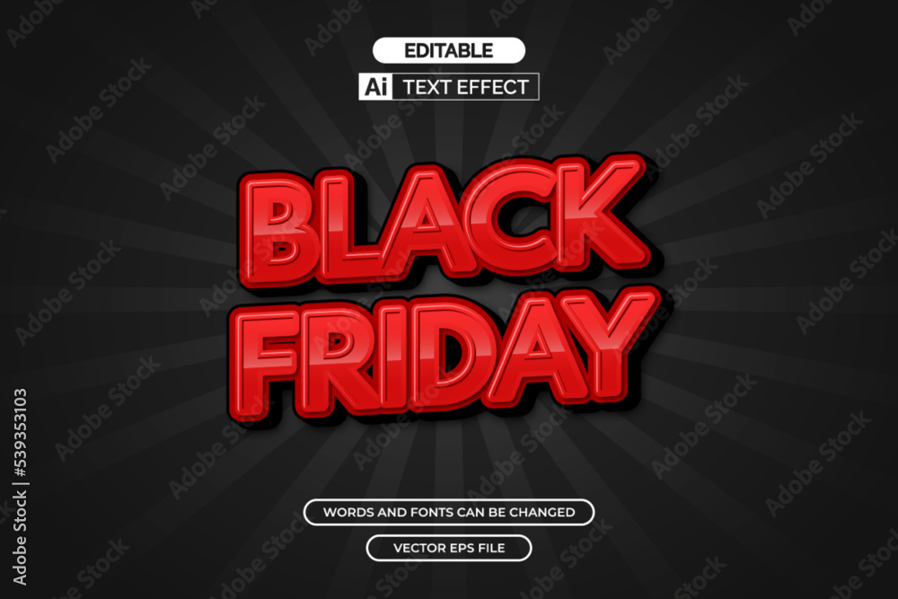 Obraz premium Black friday text effect with bold font