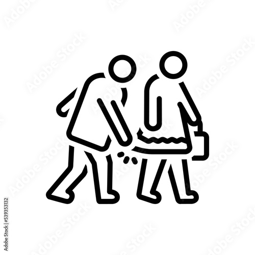 Black line icon for harassment
