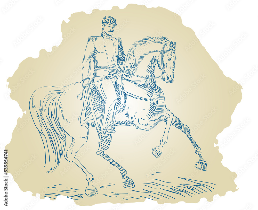 Fototapeta premium American Civil War Union officer on horseback