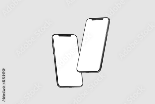 Фотография floating blank smartphone mockup