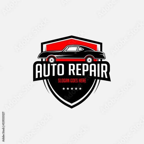metal automotive Repair and service logo premium Vector, best for car shop,garage, spare parts logo badge