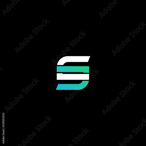 S, SC, CS letter logo design template elements. Modern abstract digital alphabet letter logo. Vector illustration.
