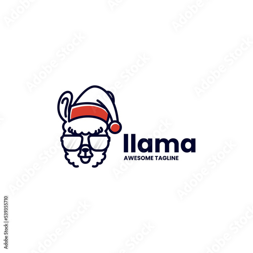 Vector Logo Illustration Llama Simple Mascot Style