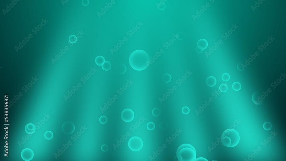 Air bubbles underwater, water bubbles. Computer generated loop-able underwater bubbles background.