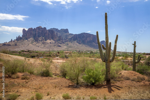 View from Lost Dutchman State Park to Superstition Mountains, Arizona, USA