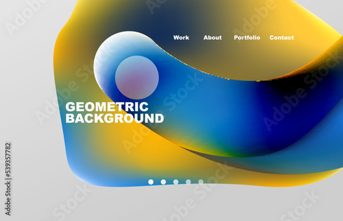 Abstract liquid background for your landing page design. Web page for website or mobile app wallpaper