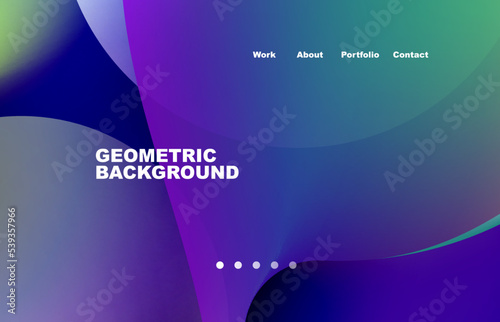 Abstract liquid background for your landing page design. Web page for website or mobile app wallpaper