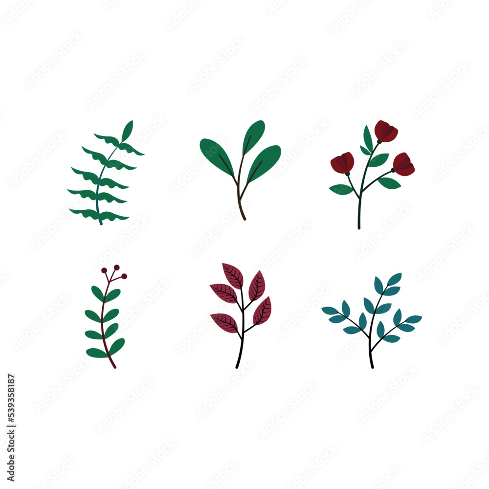 Tropical leaves and plants for template element design