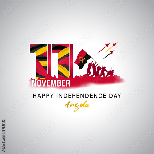 Vector illustration of happy Angola independence day banner