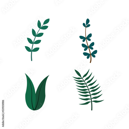 Tropical leaves and plants for template element design