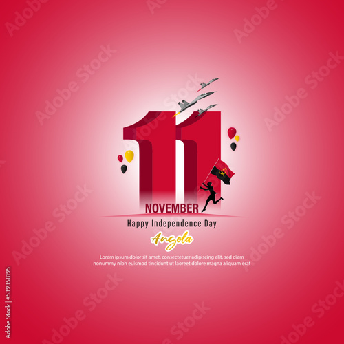 Vector illustration of happy Angola independence day banner