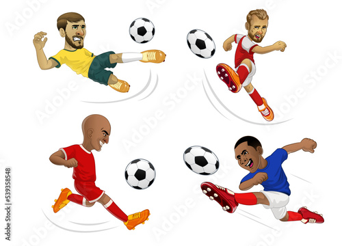 Cartoon Football player soccer collection