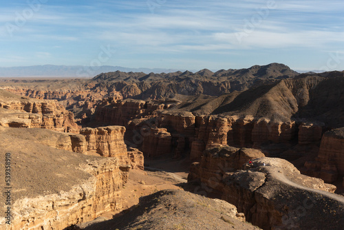 Charyn canyon rocky landscape. Kazakhstan Landmark