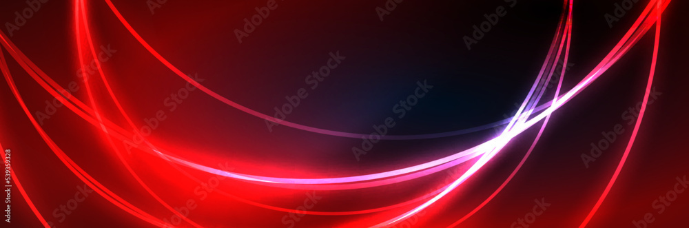 Neon glowing fluid wave lines, magic energy space light concept, abstract background wallpaper design Neon glowing fluid wave lines, magic energy space light concept, abstract background wallpaper design