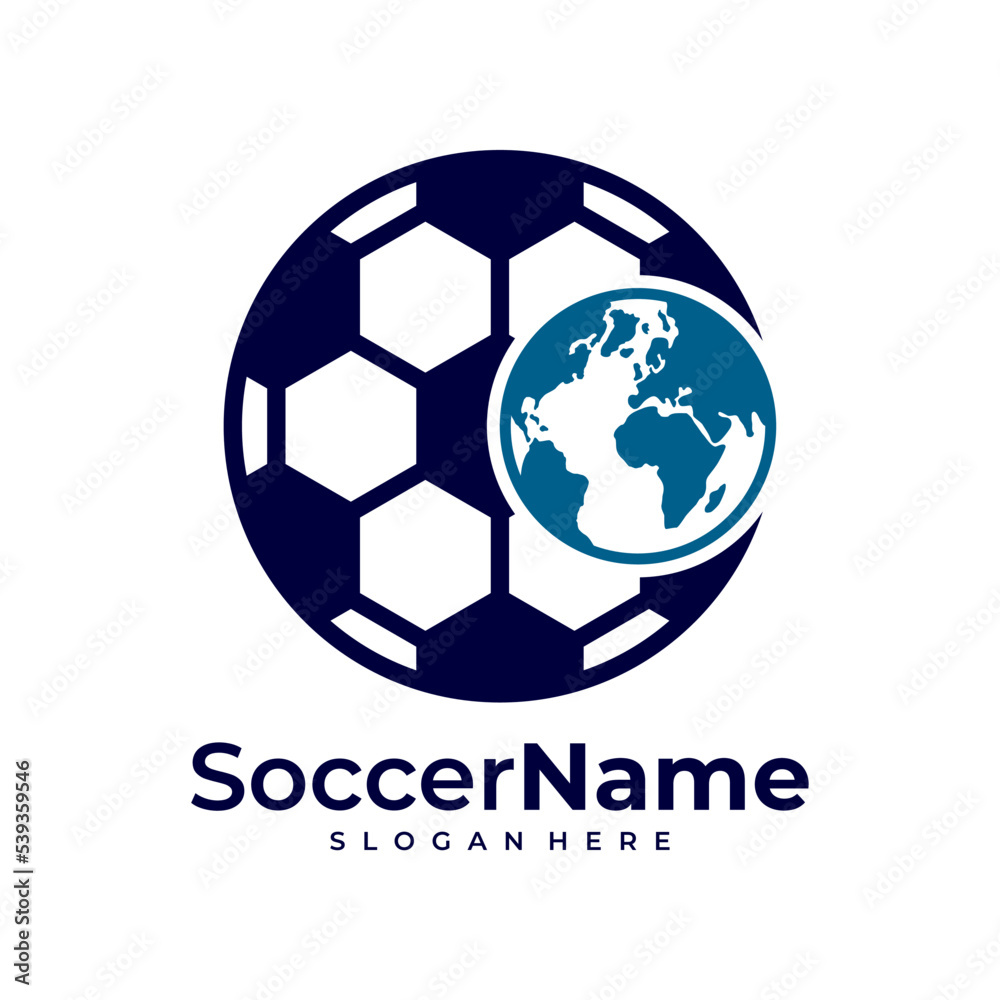 World Soccer logo template, Football World logo design vector World Soccer logo template, Football World logo design vector