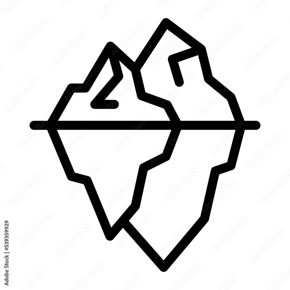 iceberg line icon iceberg line icon