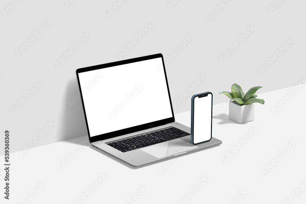 Laptop and Smartphone Screen mockup blank Laptop and Smartphone Screen mockup blank
