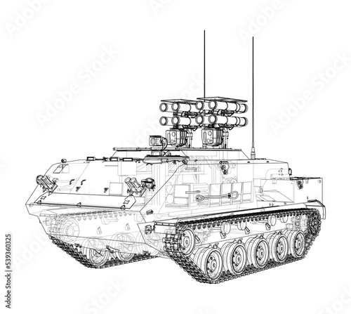Anti-tank armored car. Vector