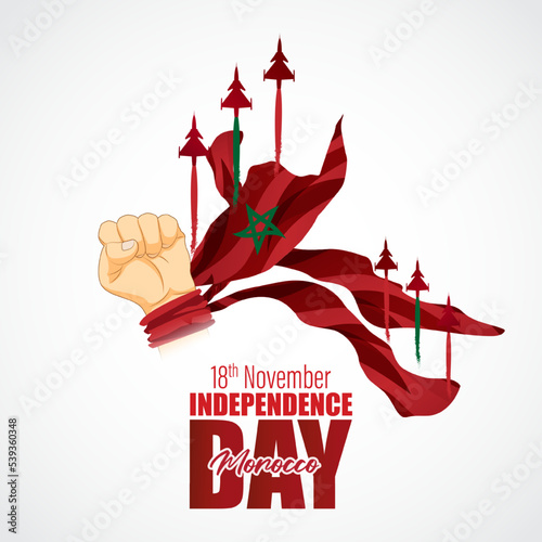Vector illustration of happy Morocco independence day banner